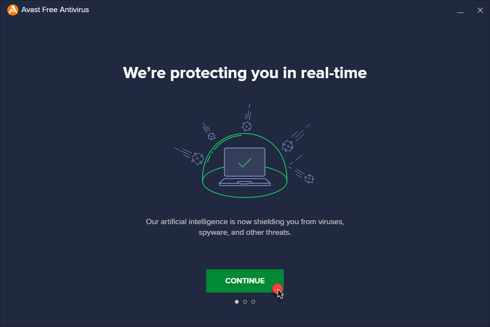 Hoàn tất quá trình cài đặt avast